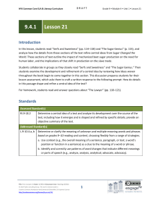 Grade 9 ELA Module 4, Unit 1, Lesson 21