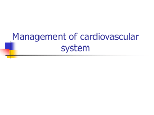 Management of cardiovascular system
