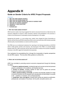 Guide on Gender Criteria for APEC Project Proposals