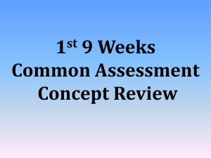 1st 9 Weeks Common Assessment Concept Review
