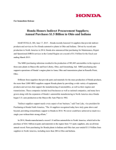 Honda of America Press Release - Webb