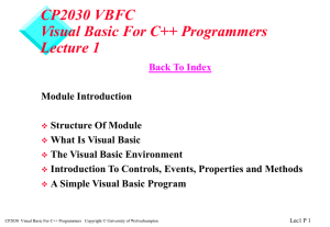 CP1007 Visual Basic Programming 1