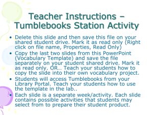 TumbleBooks Activities - MEDT 7461 Professional Development