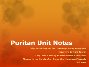Puritan Unit Notes