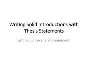 Writing Effective Introductions and Thesis Statements