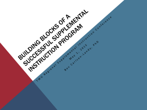 Building Blocks of a successful supplemental instruction program