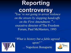 Introduction to handling controversial reporting PowerPoint