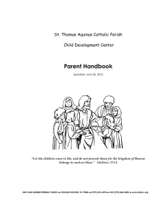 CDC Parent Handbook - St. Thomas Aquinas Catholic Parish