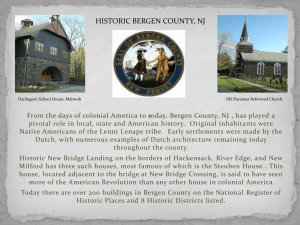 BERGEN COUNTY HISTORIC MUSEUMS & SITES