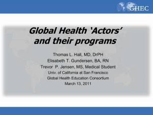 Global Health 'Actors' and their programs