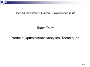 FIN 377L – Portfolio Analysis and Management