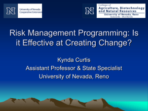 Risk Management Programming: Is it Effective at Creating Change?
