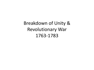 Breakdown of Unity 1763-1783