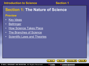 1.1 Nature of Science Powerpoint