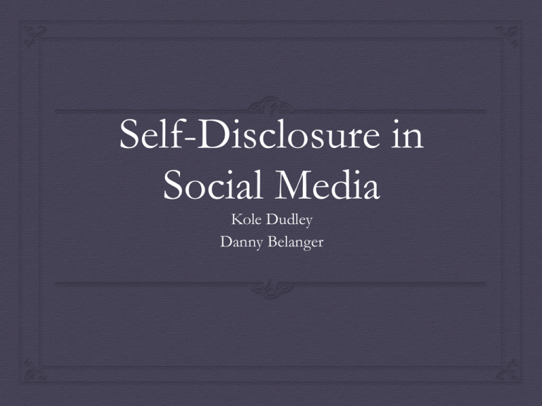 self-disclosure