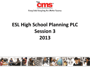 ESL High School Planning PLC Session 3