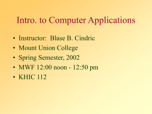 Intro. to Computer Applications