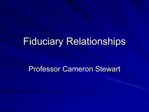 Fiduciary Relationships - The University of Sydney