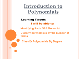 classifying polynomials by number of terms