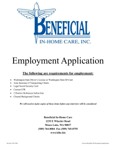 employment application - Beneficial In