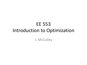 EE 458 Introduction to Optimization