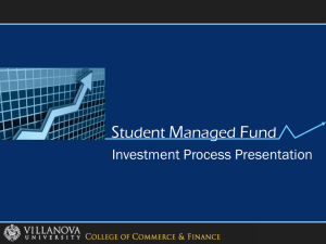 Final Presentation De - Villanova Student Managed Fund