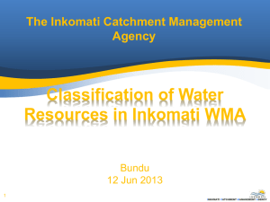 The Inkomati Catchment Management Agency