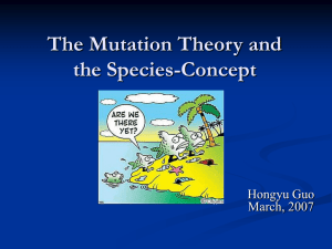 The Mutation Theory and the Species