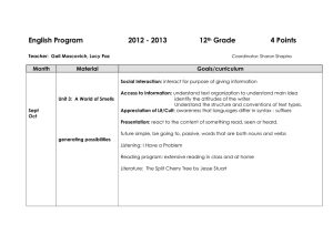 English Program 2012 - 2013 12 th Grade 4 Points
