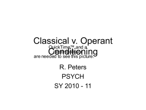 Classical v. Operant Conditioning