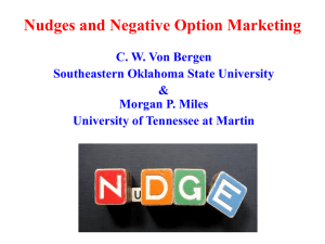 Nudges and Negative Option Marketing