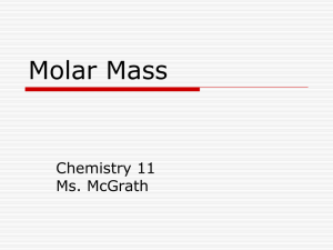 Molar Mass - HRSBSTAFF Home Page