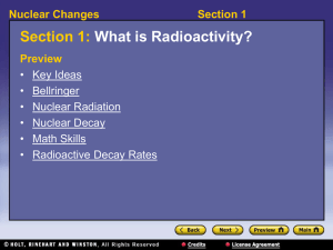 Section 1 Nuclear Changes