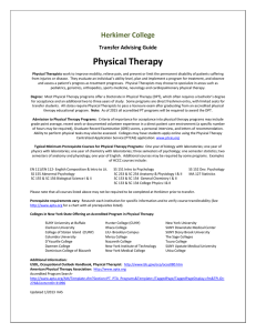 Herkimer College Transfer Advising Guide Physical Therapy