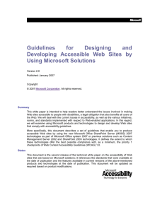 Guide to designing and developing accessible Web sites