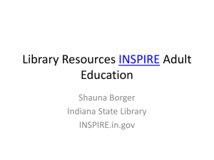 Indiana State Library INSPIRES Adult Ed by Shauna