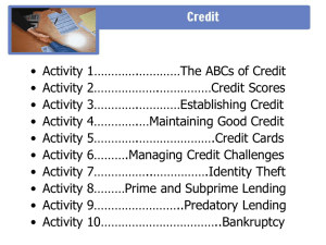 Credit Score & Bankruptcy PPT