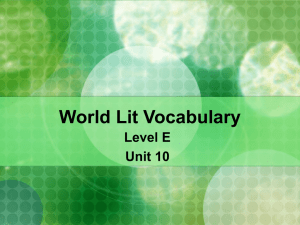World Lit Vocabulary