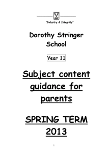 Year 11 Spring Curriculum Booklet