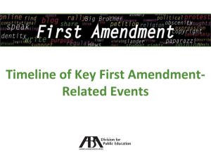Timeline of Key First Amendment