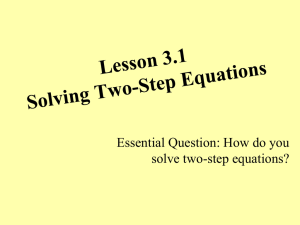 Lesson 3.1 Solving Two