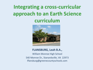 Integrating a cross-curricular approach to an Earth Science curriculum