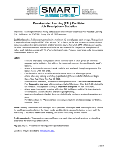 Peer-Assisted Learning (PAL) Facilitator