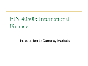 Introduction to Foreign Exchange Markets