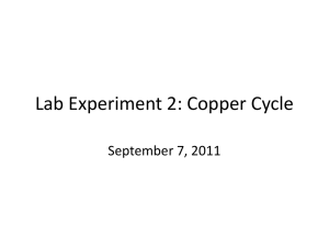 Experiment I: Copper Cycle