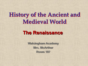 The Renaissance - Walsingham Academy
