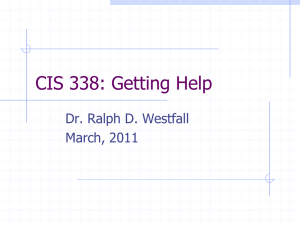 CIS 338: Getting Help