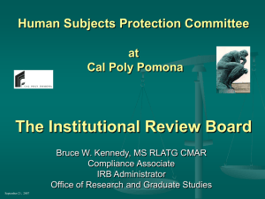 Cal Poly Pomona Institutional Review Board