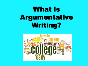 What is Argumentative Writing?