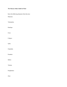 The Odyssey Study Guide for Final Know the following characters